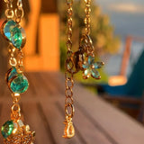 Stainless Steel gold toned Pretty little baby blue Flower Necklace