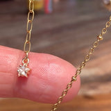 Stainless Steel gold toned natural gemstone raining cloud DREAMS quarter moon Necklace
