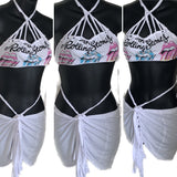 (Copy) (Copy) Ride or die freak on a leash slit weave 2pc set crop top and fringe micro mini skirt shreddie reworked t shirt EZ DUZIT