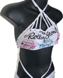 (Copy) (Copy) Ride or die freak on a leash slit weave 2pc set crop top and fringe micro mini skirt shreddie reworked t shirt EZ DUZIT