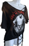 You’ll float too backless bleached Slitweave graphic t reworked t shirt EZ DUZIT