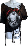 You’ll float too backless bleached Slitweave graphic t reworked t shirt EZ DUZIT