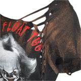 You’ll float too backless bleached Slitweave graphic t reworked t shirt EZ DUZIT