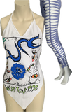 Wish Tour 92 shredded handkerchief style retro halter top