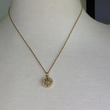 Gold plated crystal star adjustable stainless steel DIVINELY GUIDED rhinestone compass necklace