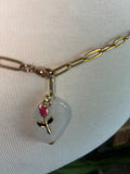 Brass paperclip rose bellychain multiwear necklace wrap bracelet