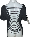 The Nightmare Before Christmas backless holiday slitweave overly shredded asymmetric graphic halloween t shirt crop top