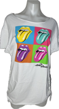 Festival Fashion The Rolling Stones shredded backless retro slit weave v back cut woven t shirt
