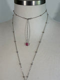 Pink and silver adjustable crystal bodychain