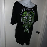 Luck of the Irish Celtic cross lucky Backless Shredded St Patrick’s Day T Shirt