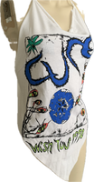 Wish Tour 92 shredded handkerchief style retro halter top