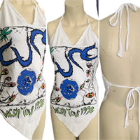 Wish Tour 92 shredded handkerchief style retro halter top