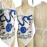 Wish Tour 92 shredded handkerchief style retro halter top