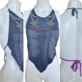 80s concert Festival Fashion Aerosmith shredded cut up retro halter top t shirt