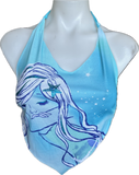 Mermaid mermaidcore shredded cut up tshirt handkerchief style retro halter top