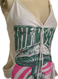 Riders on the storm Fringe cut up backless Micro Mini tshirt dress