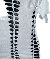 Mouse in the House backless classic cartoon shredded slit weave tshirt one size fits most