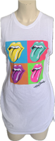 Start Me Up backless white Micro Mini cut up slit weave band t shirt dress