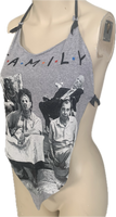 Family classic 80s horror slasher movie villains Texas shredded handkerchief style retro halter top