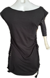Pennywise you’ll float too IT clown Halloween costume cut up slit weave sideless Micro Mini tshirt tank dress