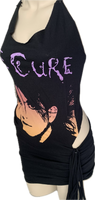 In my feels goth Fringe cut up backless Micro Mini tshirt dress