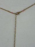Pink and gold plated stainless steel adjustable crystal bodychain