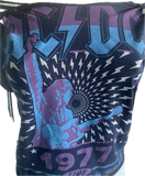 Let there be Rock 77 Festival Fashion shredded backless retro slit weave crop top concert t shirt