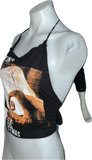 The Nightmare Before Christmas Inspired backless Halloween holiday cut up graphic t shirt crop halter top