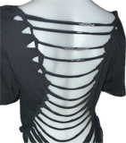 The Nightmare Before Christmas backless holiday slitweave overly shredded asymmetric graphic halloween t shirt crop top