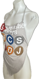 Beastie Boys New York subway style retro festival fashion reworked handkerchief style 3 mcs and 1 dj halter top