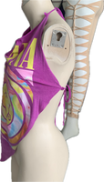 Come as you are shredded handkerchief style retro halter top