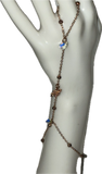 Rhinestone bedazzled dove adjustable rose gold and clear AB crystal fingerbang hand chain