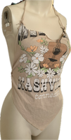Music City Nashville Tennessee backless overly shredded bikini halter top