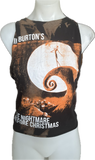 Bleached Nightmare before Christmas Inspired holiday slitweave graphic t shirt crop tank top
