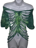 Kiss me I’m Irish green is the theme lucky Backless Shredded St Patrick’s Day leprechaun party costume tie dye upcycled holiday T Shirt