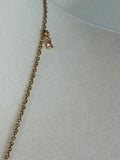 Pink and gold plated stainless steel adjustable crystal bodychain