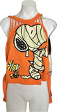 Halloween cartoon peanuts mummy costume snoopy Woodstock bff shredded slit weave cut up woven muscle tee t shirt tank top L XL XXL