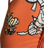 Trick or treat Snoopy Woodstock Peanuts mummy sexy costume cut up t shirt backless slit weave fringe halter micro mini dress