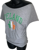 Ireland lucky Backless shamrock Shredded v back St Patrick’s Day party T Shirt