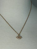 Sealed with a kiss Stainless Steel gold plated smooches rhinestone lip Necklace