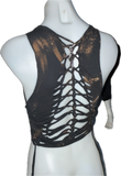 Bleached The Nightmare Before Christmas Inspired holiday slitweave graphic muscle t shirt crop tank top