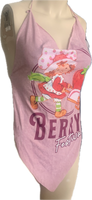 Strawberry shortcake Festival Fashion shredded handkerchief style retro halter top concert t shirt