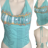 Live in concert Festival Fashion shredded handkerchief style retro halter top t shirt