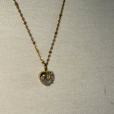 Stainless Steel adjustable gold plated crystal heart new drip bedazzled rhinestone pixie fairy tinkerbell Necklace