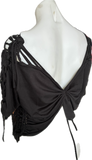 The Nightmare Before Christmas backless reversible back to front Halloween holiday slitweave graphic overly shredded crop top t shirt