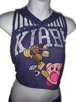 2pc set classic gamer girl graphic backless crop top slit weave fringe micro mini skirt reworked t shirt EZ DUZIT 