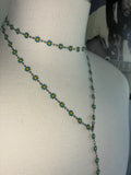 Blue daisy chain adjustable crystal bellychain multiwear necklace wrap bracelet
