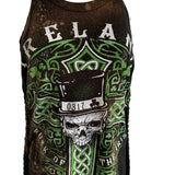 Bleached Ireland Celtic cross St Paddy’s day shredded slit weave micro mini dress