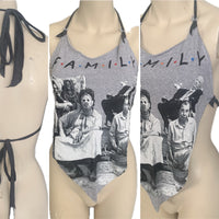 Family classic 80s horror slasher movie villains Texas shredded handkerchief style retro halter top