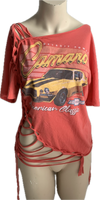Detroit Power American Classic backless hotbeod shredded slit weave tshirt one size fits most